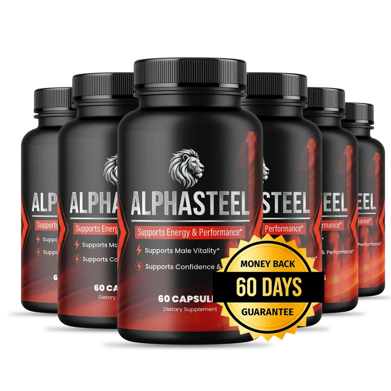 AlphaSteel Natural Men's Wellness Formula — 6 Bottle / 180 Day Pack